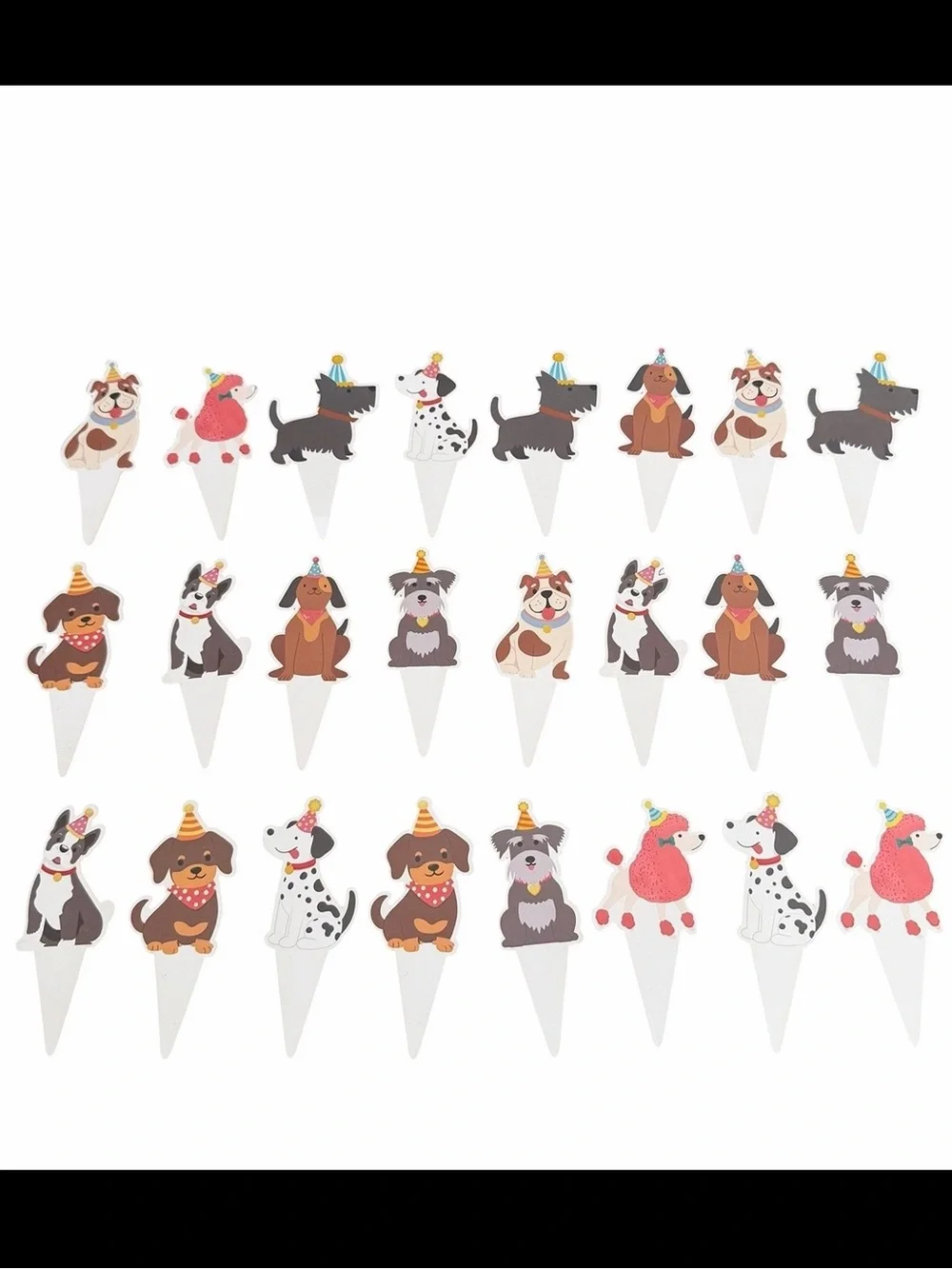 Dog Themed Birthday Party Decorations Cupcake Cake Toppers 24 Pc